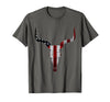 Cow skull USA Flag Bull Skull American Flag Cow Skull Western Graphic Wild West T-Shirt - Asphalt Grey