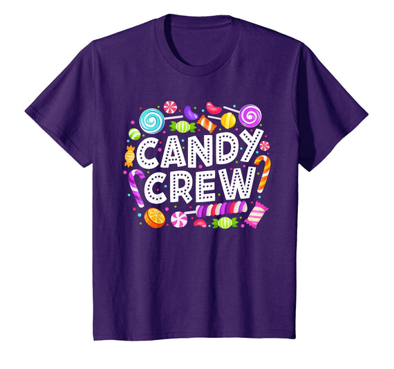 Candy Crew Matching Costume Sweet Treat Squad Candy Crew Halloween Group Costume Party Boys Girls Kids T-Shirt - Purple