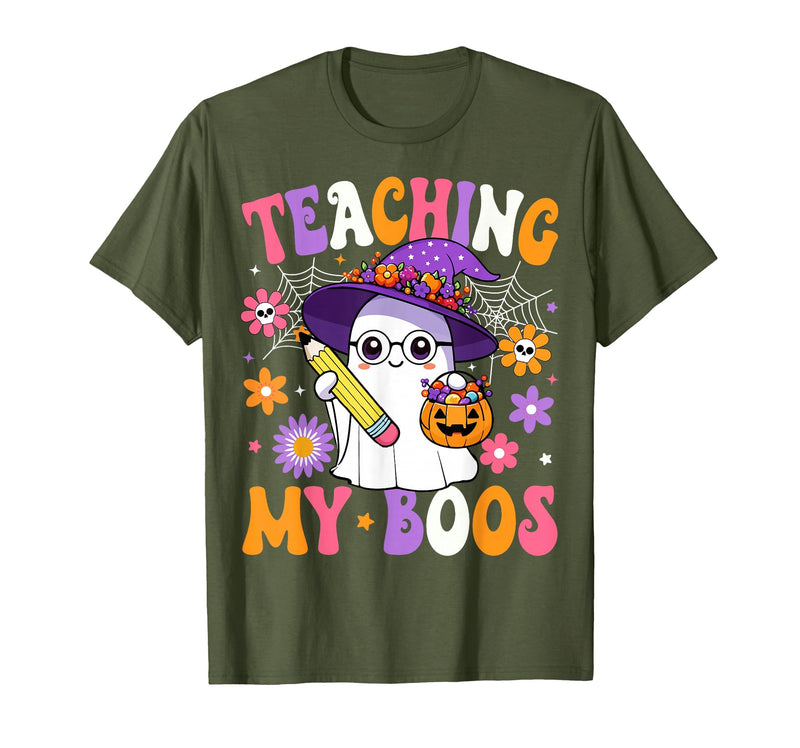 Teaching My Boos Ghost Teacher Halloween Outfits Teaching My Boos Teacher Ghost Teach Funny Halloween Teacher T-Shirt -