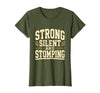 Mademark Strong Silent and Stomping Elephant Design T-Shirt - Women - Olive Green