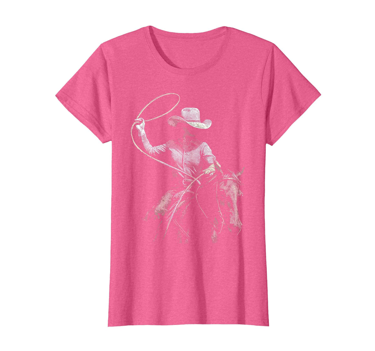 Cowgirl Western Rodeo Rodeo Cowgirl Western Horse T-Shirt - Pink Heather