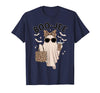 Halloween Boo-Jee Leopard Ghost Coquette Bow Coquette Leopard Ghost Coffee Boo-JEE Halloween Boujee Ghost T-Shirt - Navy Blue