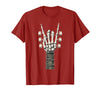 Rock and Wear Gifts Men Women Kids Skeleton Guitar Hand Rock On Guitarist Rock Band Music T-Shirt - Cranberry Red