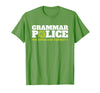 Easy Halloween Costume Top Shop Grammar Police Officer Funny Badge Halloween Costume T-Shirt - Grass Green
