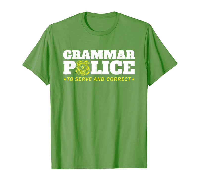 Easy Halloween Costume Top Shop Grammar Police Officer Funny Badge Halloween Costume T-Shirt - Grass Green