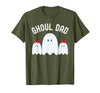 Ghoul Dad, Halloween Daddy Ghost Father of Two Ghost Girls T-Shirt - Olive Green