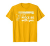Gun Lover Cool Man Tee Piece Be with You 2nd Amendment Gun Lover Cool Man T-Shirt - Golden Yellow