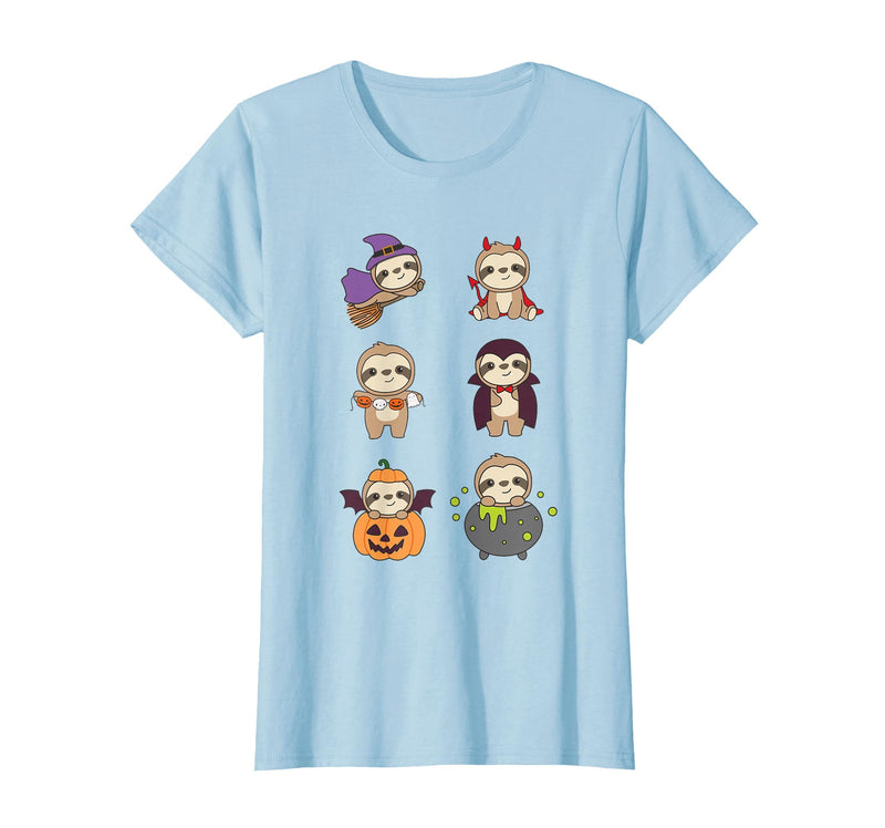 Sweet Animals For Halloween As Of 31 October Sloth Halloween Costume Sloths Halloween T-Shirt - Baby Blue