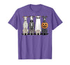 Funny Retro Italian Greyhound Dog Halloween Witch Spooky Ghost Italian Greyhound Pumpkin Halloween Skeleton T-Shirt - Purple