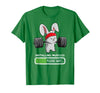 Bunny Gym Rabbit Weights Installing Muscles T-Shirt in Kelly Green