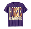 Mademark Horses Fix Everything Equestrian Design T-Shirt - Men - Purple