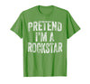 Funny Halloween Party Matching Family Costumes Tee Pretend I'm A Rockstar Costume Family Halloween Rock Star T-Shirt - Grass