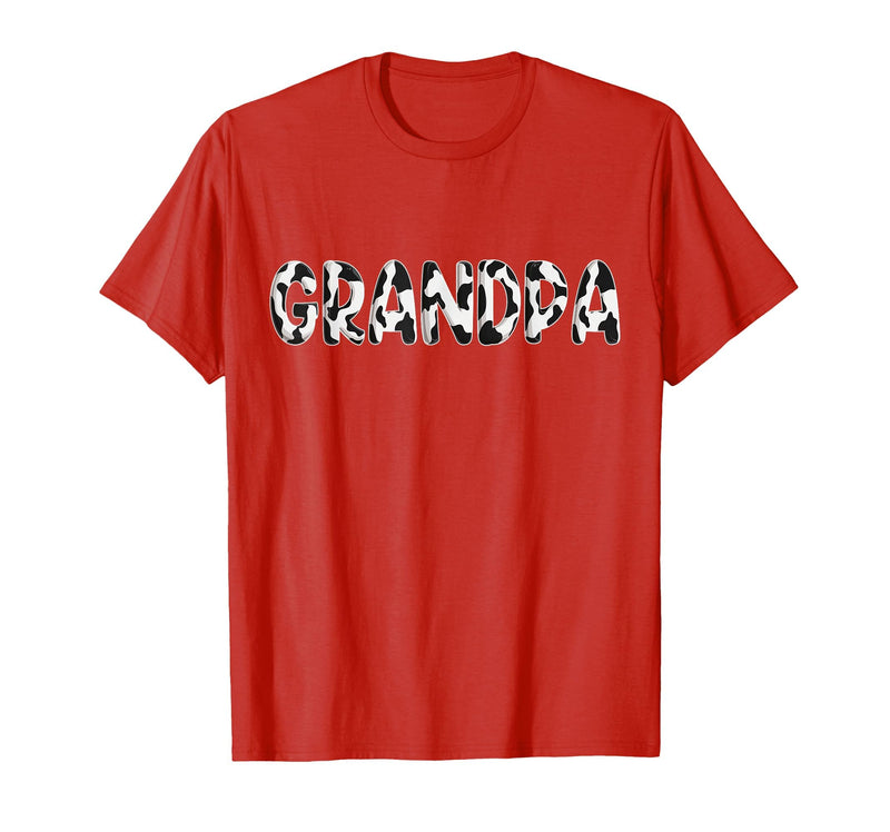Cow Pattern Print Family Matching Birthday Shirts Cow Grandpa Birthday Family Matching Fathers Day Boy Girl T-Shirt - Red