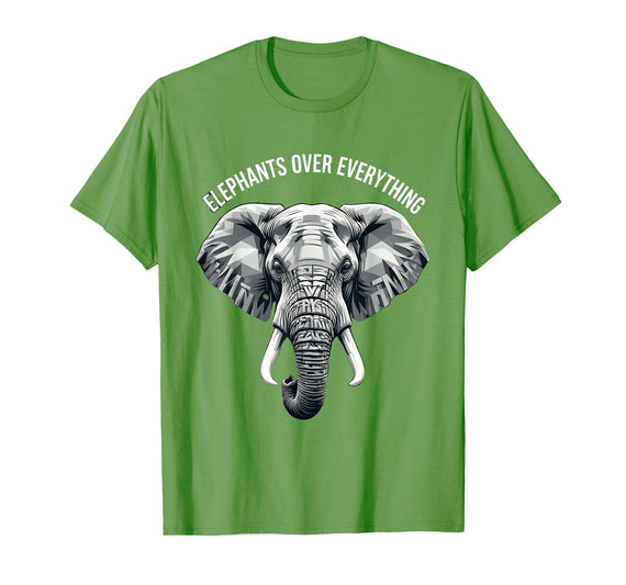 Mademark Elephants Over Everything Elephant Lover Design T-Shirt - Men - Grass Green