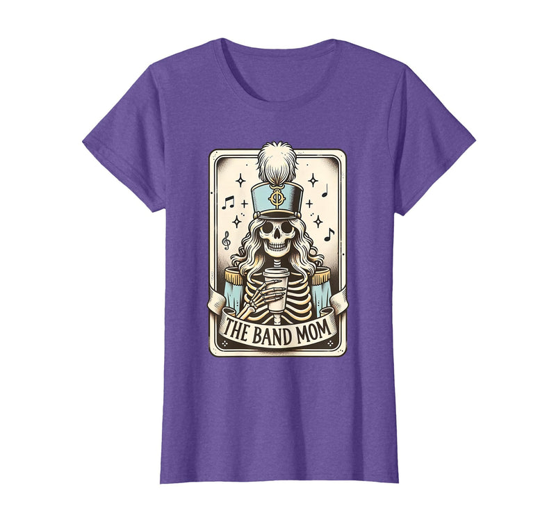 Marching Band Mom Tarot Card Skeleton Halloween Marching Band Mom Tarot Card Skeleton Mom Musical Instrument T-Shirt -