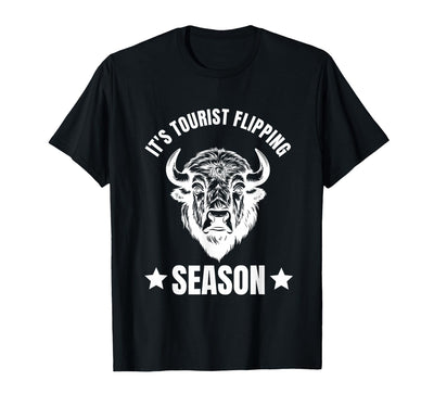 Funny Buffalo It's Tourist Flipping Season Wildlife Vacation T-Shirt