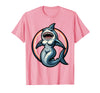 Mademark Mermaid Great White Shark Fusion Graphic T-Shirt - Pink