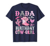 Pink Western Cowgirl Bday Party Family Matching Dada of The Birthday Cow-Girl Rodeo Cowgirl Bday T-Shirt - Navy Blue