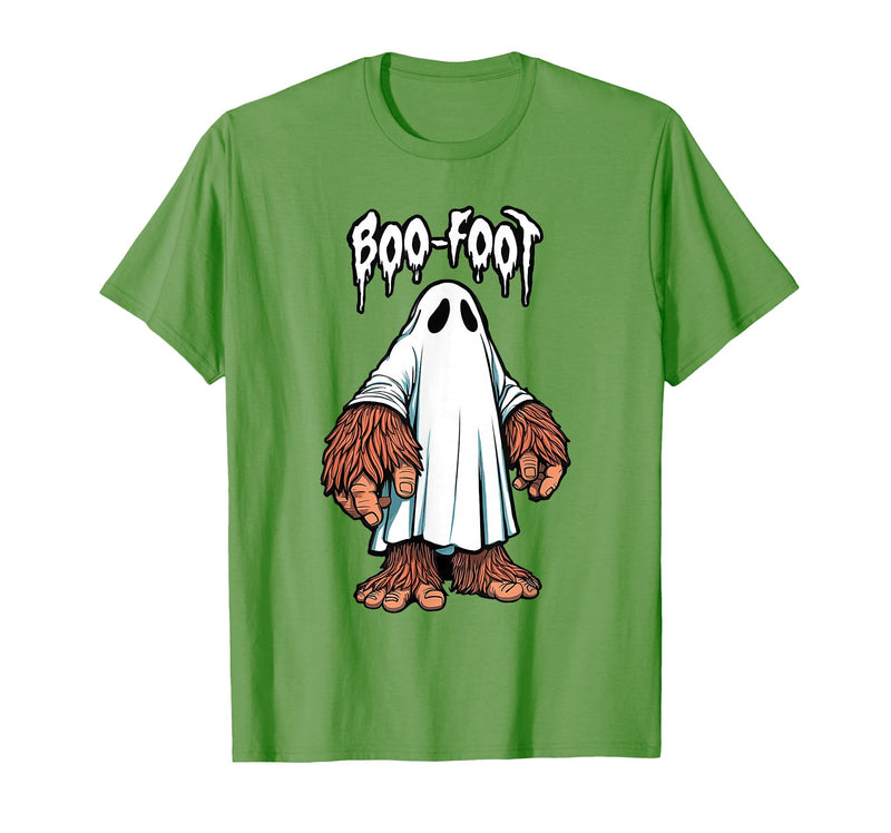 Spooky Bigfoot Sasquatch Ghost Halloween Humor Fun Boo Foot Bigfoot Ghost Sasquatch Halloween Funny Humor T-Shirt - Grass
