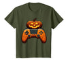 Spooky Halloween Gamers 2023 Halloween Skeleton Zombie Gaming Controllers Mummy Boys Kids T-Shirt - Olive Green