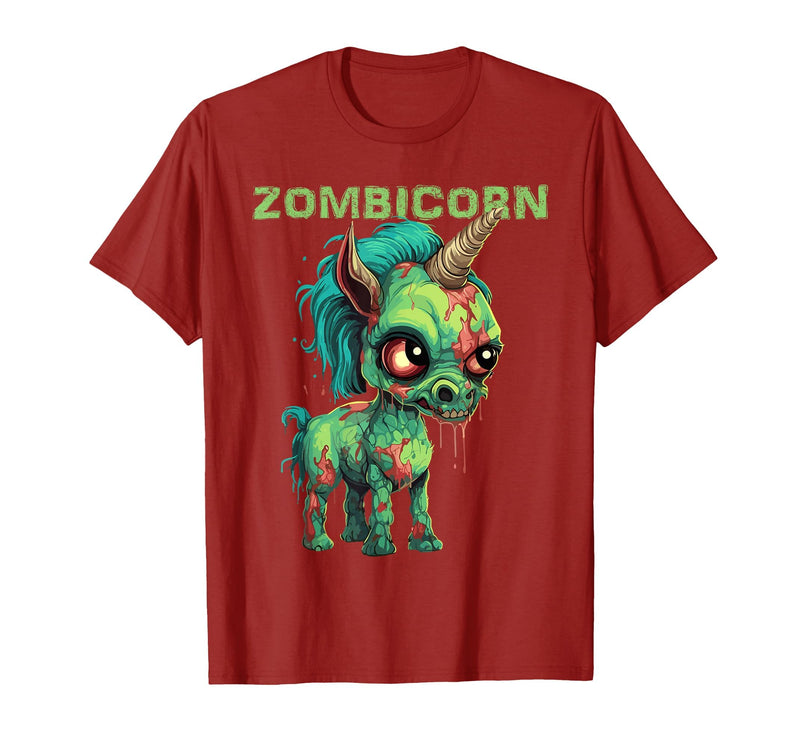 Unique All Hallows Eve Animal Meme Merch Stuff Funny Zombie Unicorn Halloween Tshirt Zombicorn Creature T-Shirt - Cranberry