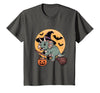 Triceratops Lover Dino Halloween Party Wear Triceratops Witch Hat Pumpkin Halloween Costume Men Women T-Shirt - Asphalt Grey