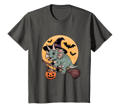 Triceratops Lover Dino Halloween Party Wear Triceratops Witch Hat Pumpkin Halloween Costume Men Women T-Shirt