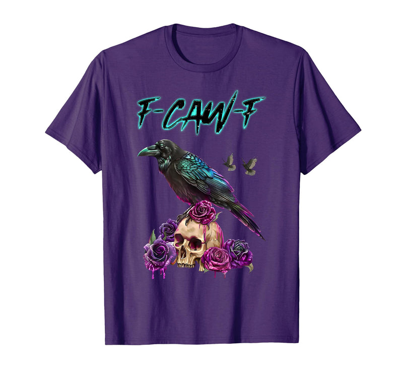 F-Caw-F Funny Raven Black Crow Spooky Season Retro F-Caw-F Funny Raven Black Crow Spooky Season Halloween Retro T-Shirt -