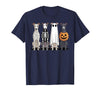 Funny Retro Italian Greyhound Dog Halloween Witch Spooky Ghost Italian Greyhound Pumpkin Halloween Skeleton T-Shirt - Navy