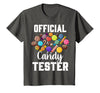 Candy Tester Sweets Lover Gifts & Apparel Official Candy Tester Halloween Costume Boys Girls Kids T-Shirt - Asphalt Grey