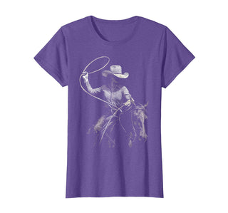 Cowgirl Western Rodeo Rodeo Cowgirl Western Horse T-Shirt - Purple Heather