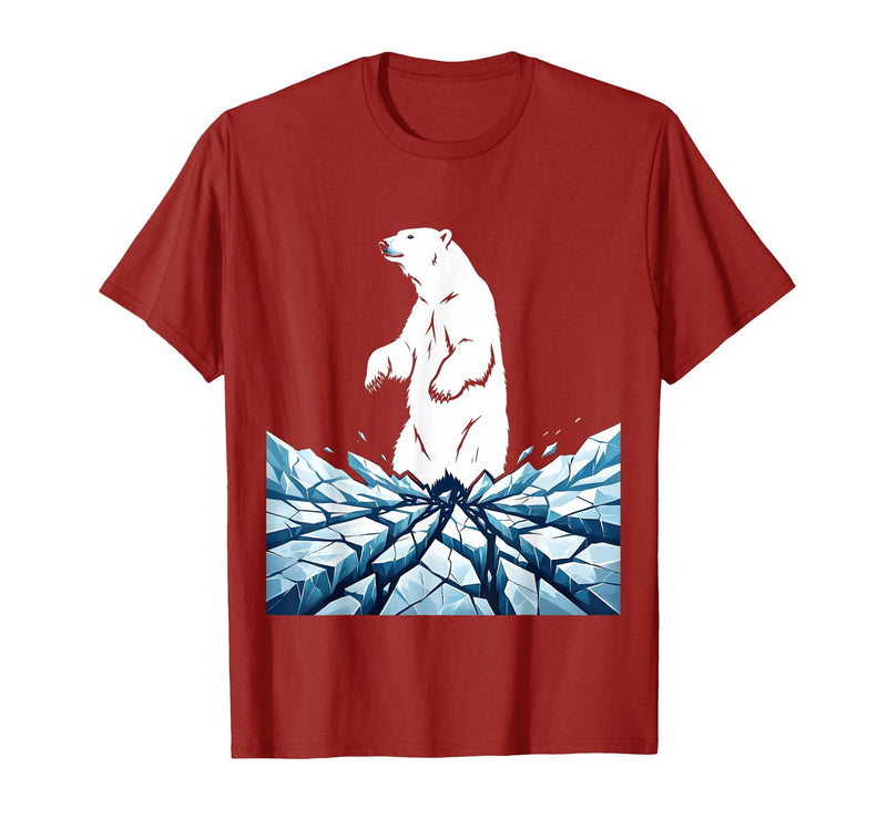 Mademark True North VBS Polar Bear Arctic Ice Design T-Shirt - Cranberry Red