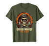 Mademark Grease Monkey 'Til I Die Mechanic Skull Design T-Shirt - Men - Olive Green