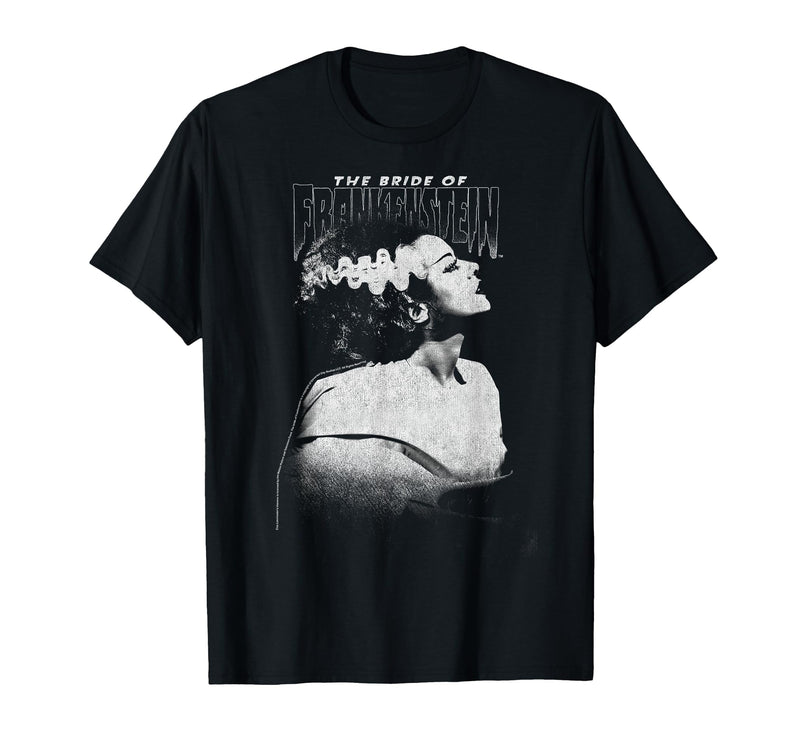 Universal Monsters Bride of Frankenstein Dark Portrait T-Shirt - Black