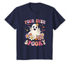 4th Birthday Party Halloween Costume Four Ever Spooky Halloween 4Th Birthday Party Decorations T-Shirt - Navy Blue