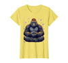 Mademark Meditating Gorilla Zen Monkey Graphic Design T-Shirt - Women - Lemon Yellow