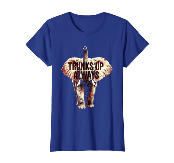 Mademark Trunks Up Always Elephant Graphic Design T-Shirt - Women - Royal Blue