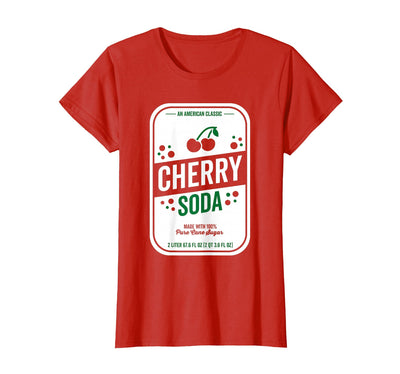 Funny Soda Pop Label Tees Soda Group Halloween Costume Cherry Soda T-Shirt
