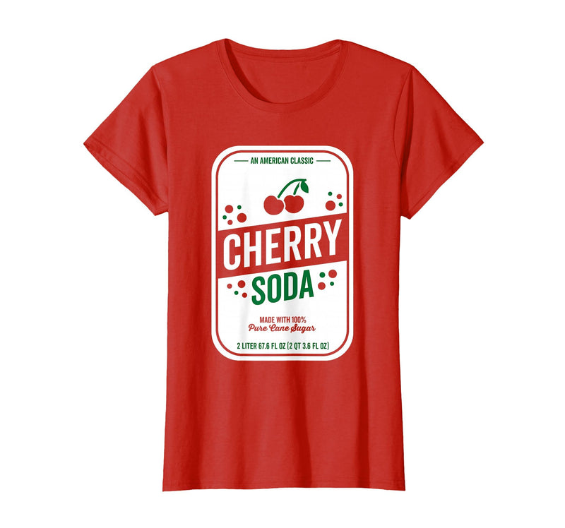 Funny Soda Pop Label Tees Soda Group Halloween Costume Cherry Soda T-Shirt - Red
