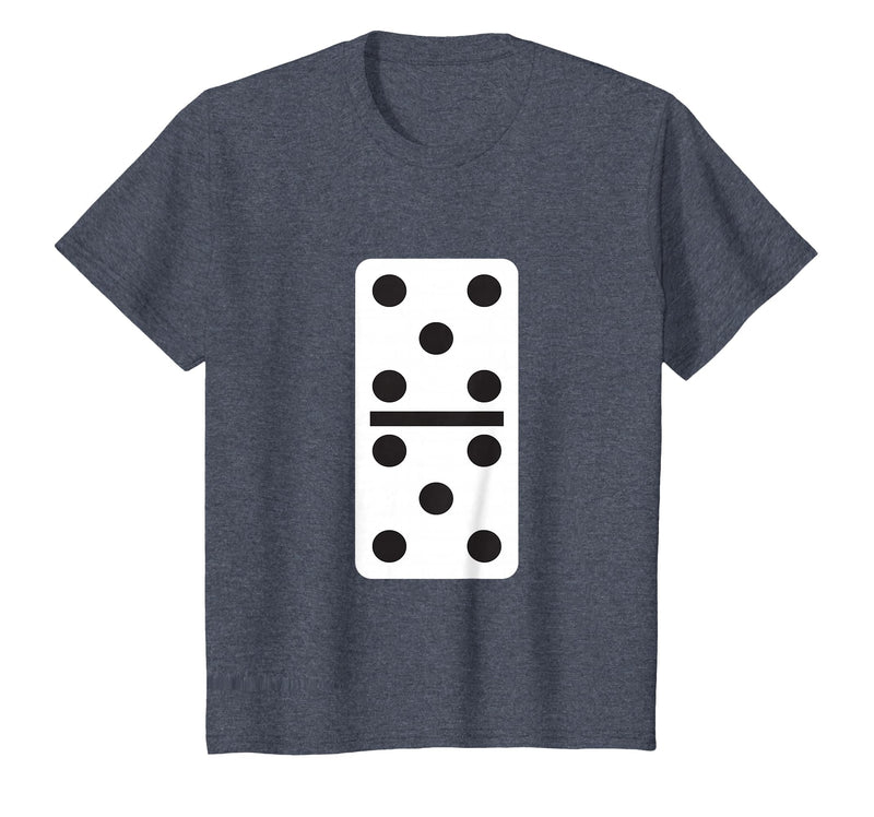 Fun and Easy Halloween Costume T-Shirts - Dominoes Double Five Dominoes Halloween Costume 5 Domino Game T-Shirt - Heather