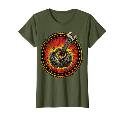 Monkey Wrench in the Gears Graphic Design T-Shirt - Women