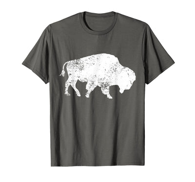 Bison Lovers Vintage Buffalo Bison Print Design Distressed T-Shirt