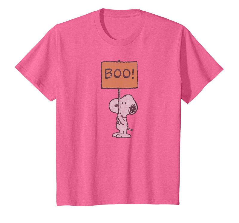 Peanuts Halloween Snoopy Boo Sign T-Shirt - Pink Heather