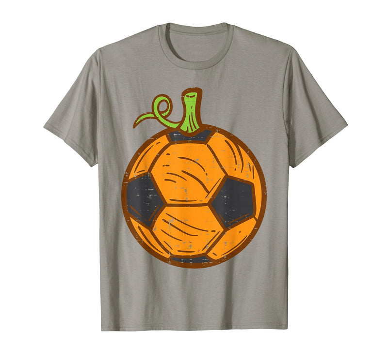 Halloween Shirts For Women Men Kids Boys Girls Halloween Soccer Ball Pumpkin Football Costume Boys Kids Men T-Shirt - Slate