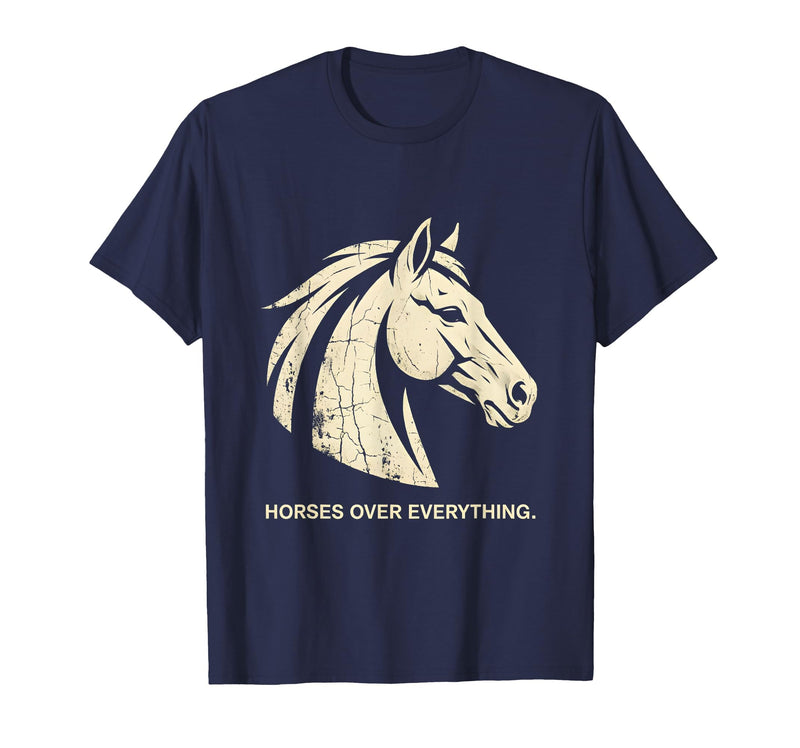 Mademark Horses Over Everything Equestrian Women Design T-Shirt - Men - Navy Blue
