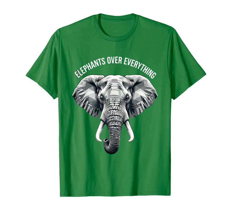 Mademark Elephants Over Everything Elephant Lover Design T-Shirt - Men - Kelly Green