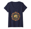 Mademark Women's Mother Elephant Nudging Newborn Calf Maternity V-Neck T-Shirt - Women - Navy Blue