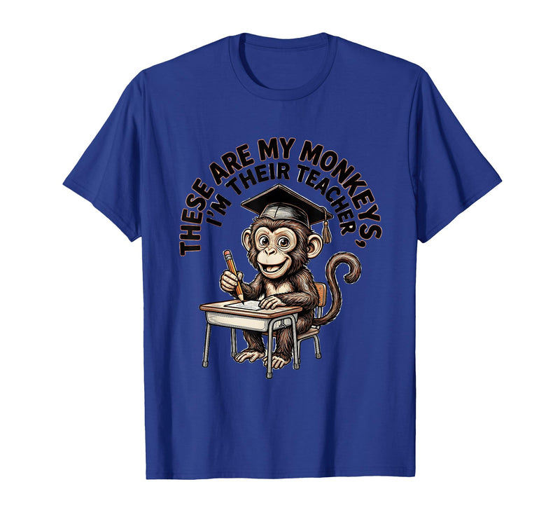 Mademark These Are My Monkeys I'm Their Teacher Circus Design T-Shirt - Men - Royal Blue