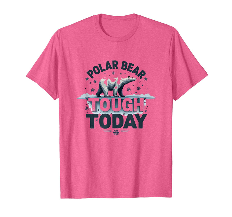 Mademark Polar Bear Tough Today Cool Arctic Design T-Shirt - Pink Heather