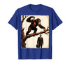 Mademark Monkey Flinging Poo at Businessman Graphic T-Shirt - Men - Royal Blue